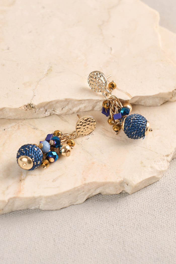 Blue Jumbled Earring - Blue