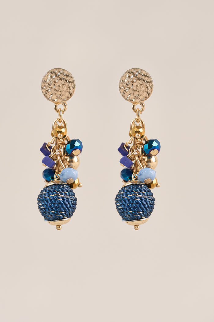 Blue Jumbled Earring - Blue