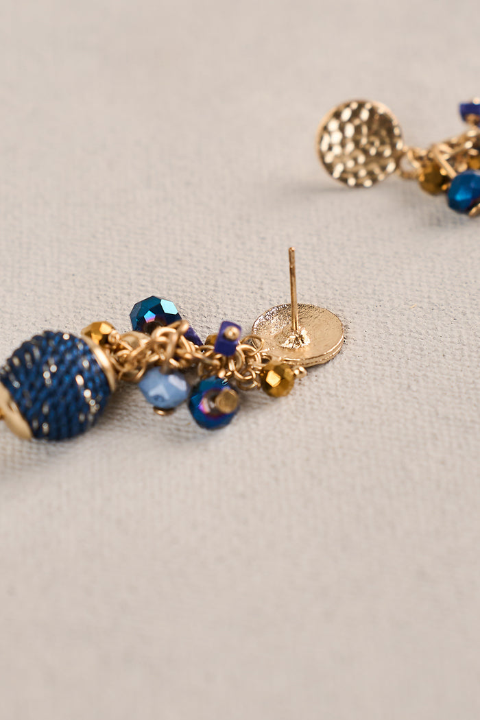 Blue Jumbled Earring - Blue