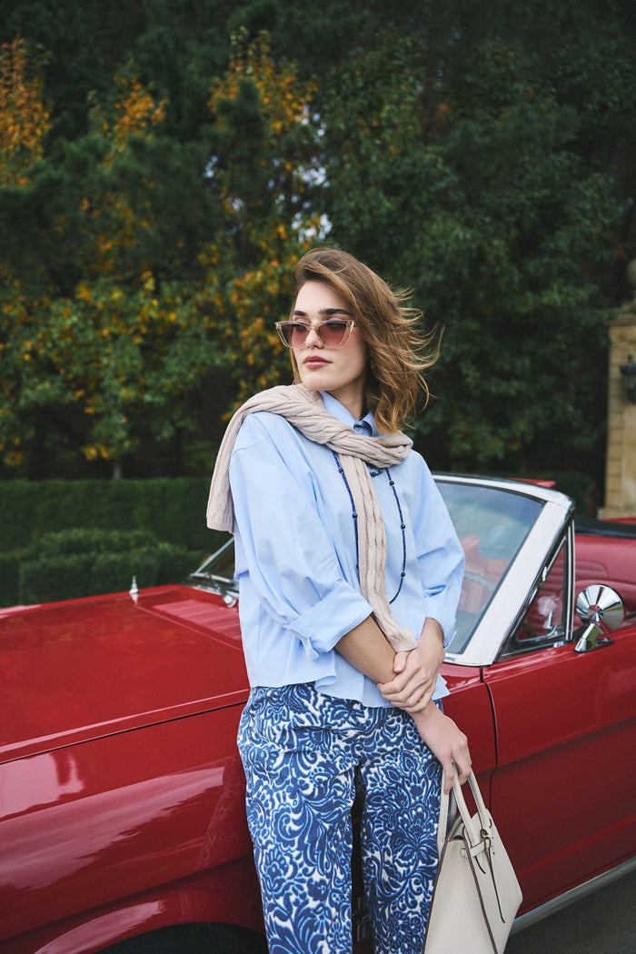 Boxy Classic Shirt - Pale Cornflower