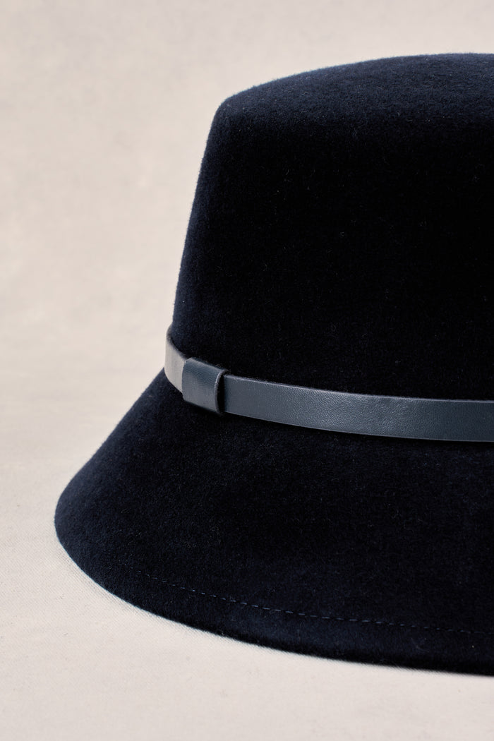 Brushed Wool Bucket Hat - Ink