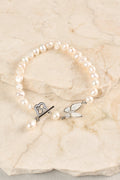 Butterfly Pearl Bracelet - Silver