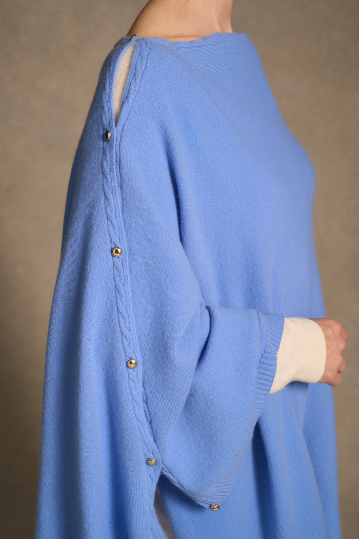 Button Detail Wrap - Blue
