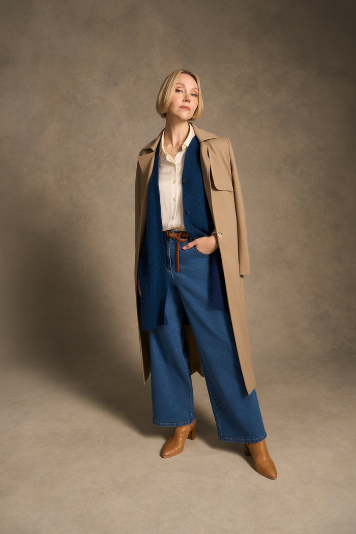 Button Through Mohair Cardigan - Midnight Blue