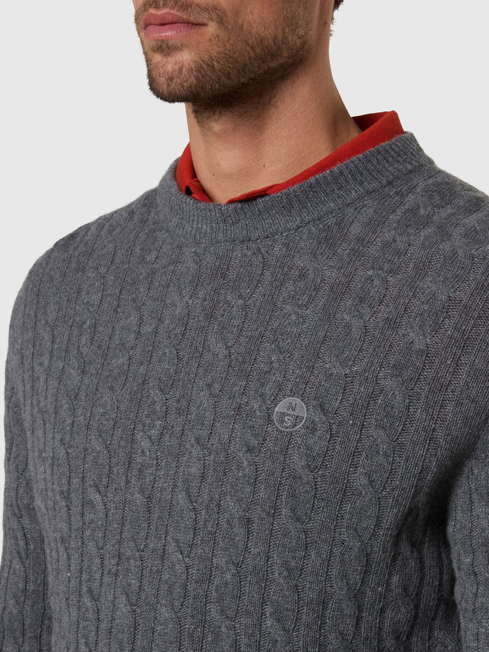 6 | Medium grey melange | crewneck-7gg-knitwear-699491