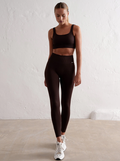 Cacao Ribbed Seamless Tights