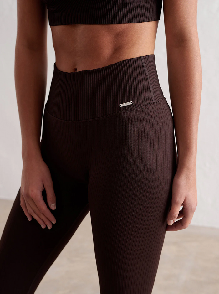 Cacao Ribbed Seamless Tights