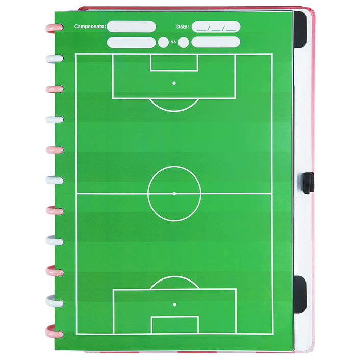 Folha de campo e escalações do Caderno Inteligente do Atlético Mineiro, na cor rosa, tamanho grande.