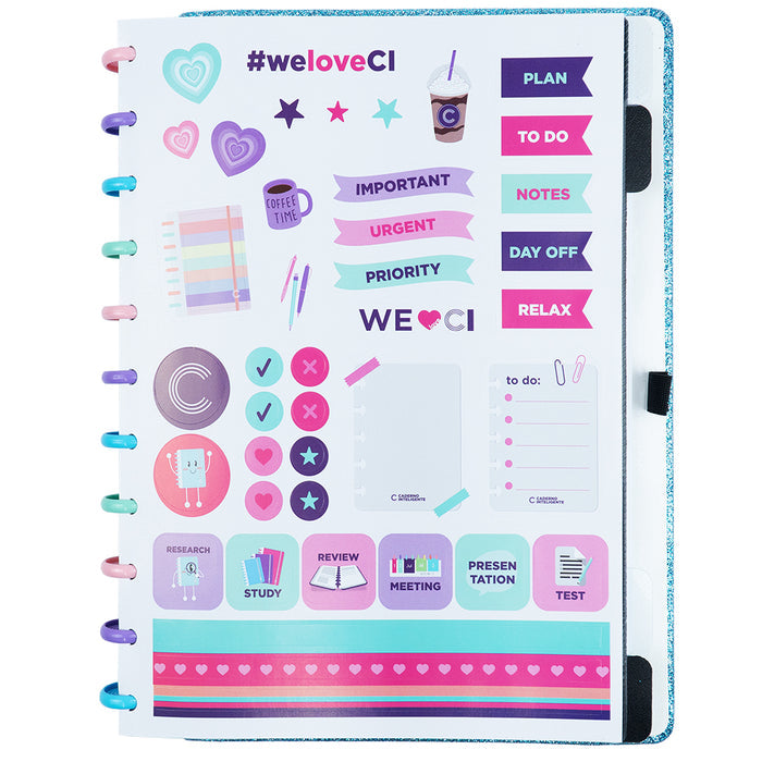CADERNO LETS GLITTER OCEAN BLUE