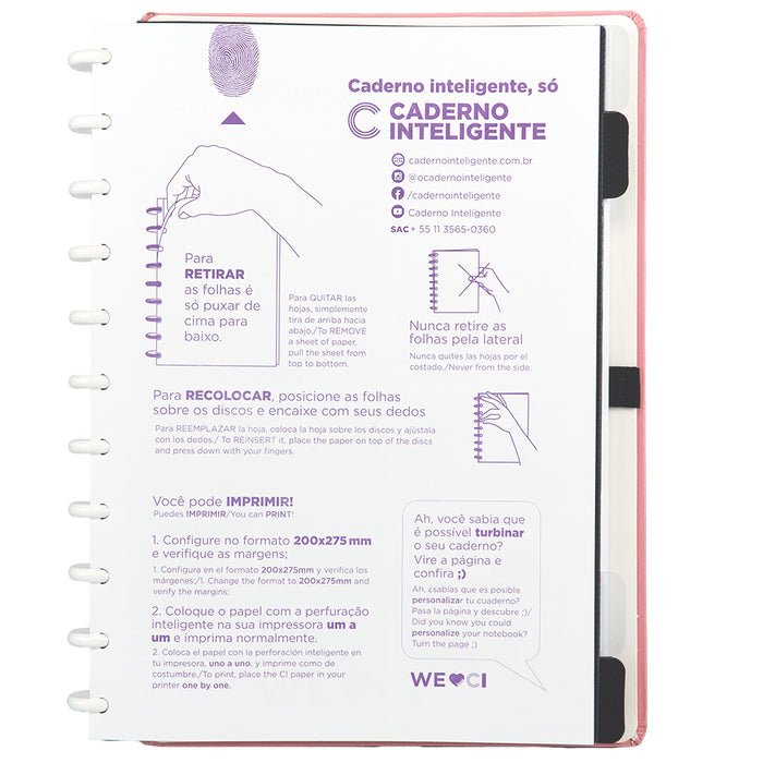 CADERNO ROSE PASTEL