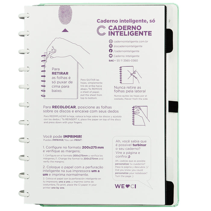 Caderno Verde Pastel