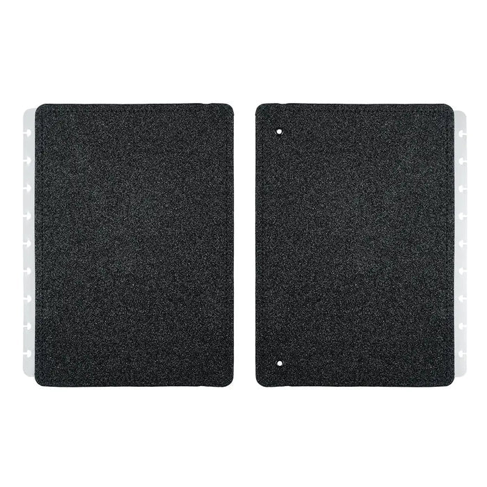 CAPA E CONTRACAPA LETS GLITTER NEON BLACK Caderno Inteligente ®
