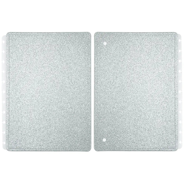 CAPA E CONTRACAPA LETS GLITTER SILVER 2.0 Caderno Inteligente ®