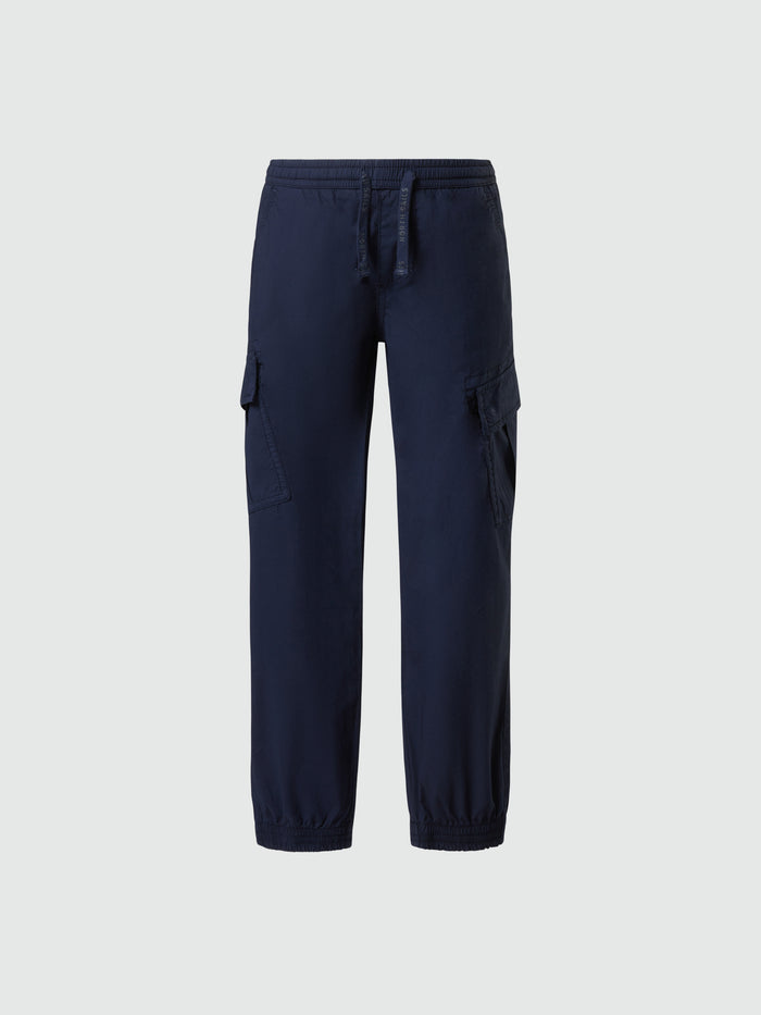 hover | Navy blue | cargo-welastic-waist-long-trouser-775425