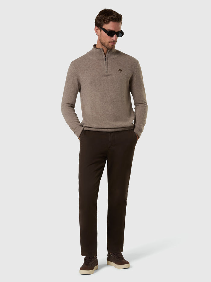 5 | Fossil melange | half-zip--12gg-knitwear-699490