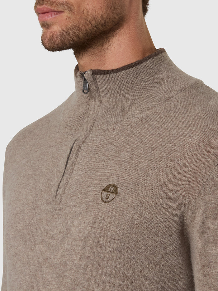 6 | Fossil melange | half-zip--12gg-knitwear-699490