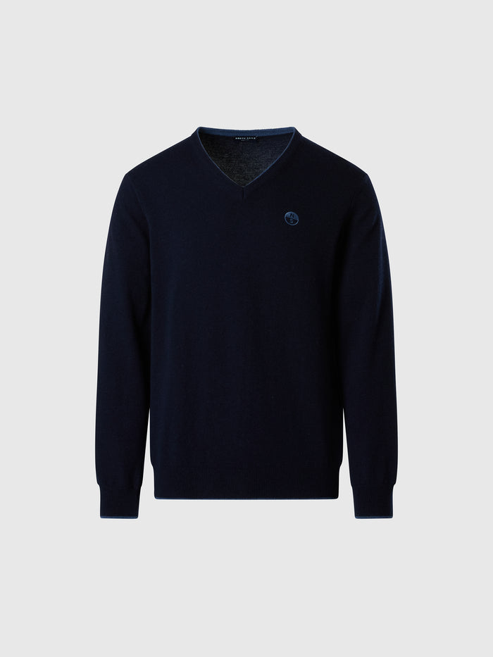 hover | Navy blue | v-neck12gg-knitwear-699487