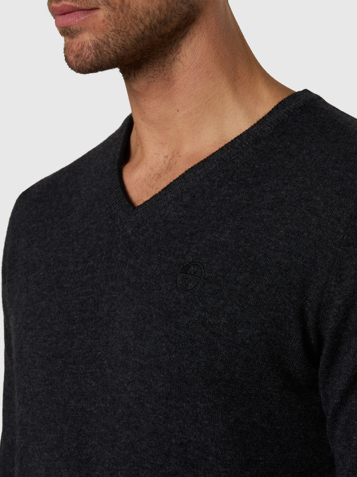 6 | Dark grey melange | v-neck12gg-knitwear-699487