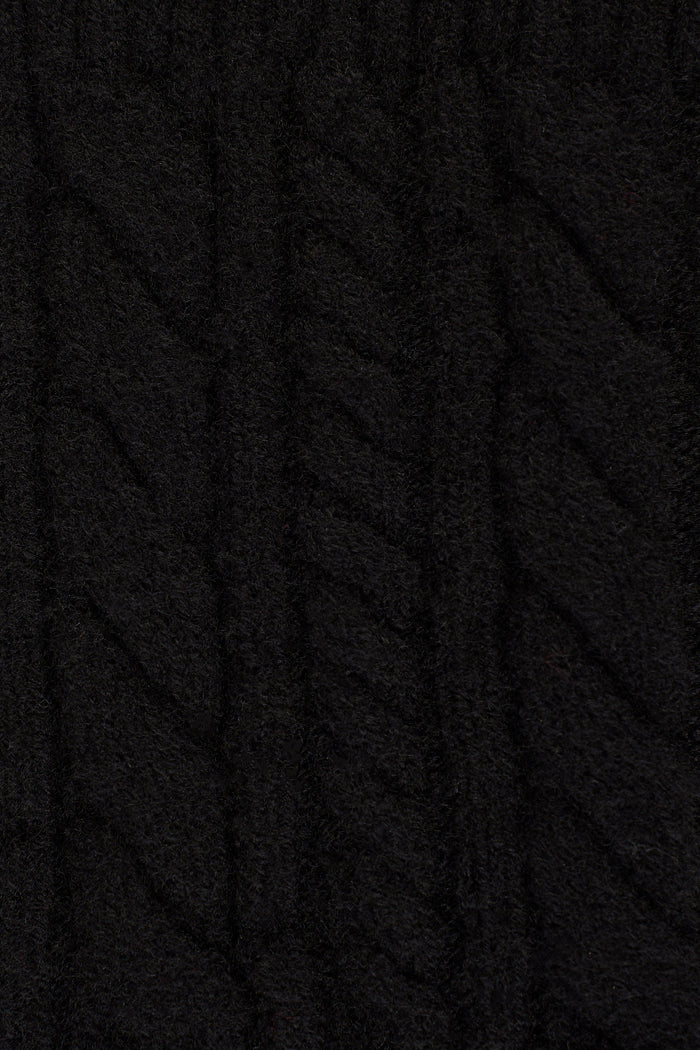 Catriona Cable Mittens - Black