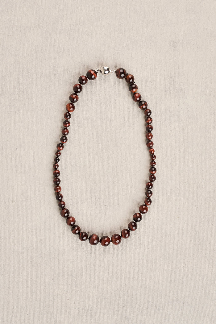 Cat’s Eye Beaded Necklace - Chocolate