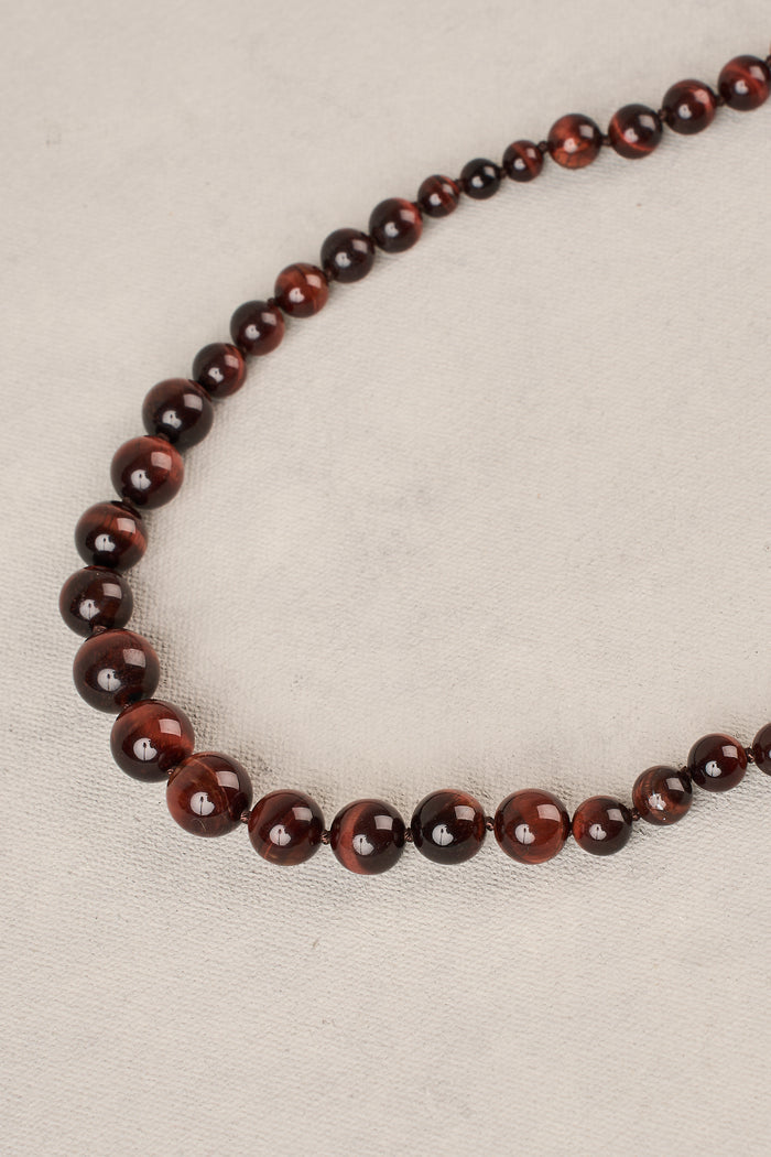 Cat’s Eye Beaded Necklace - Chocolate