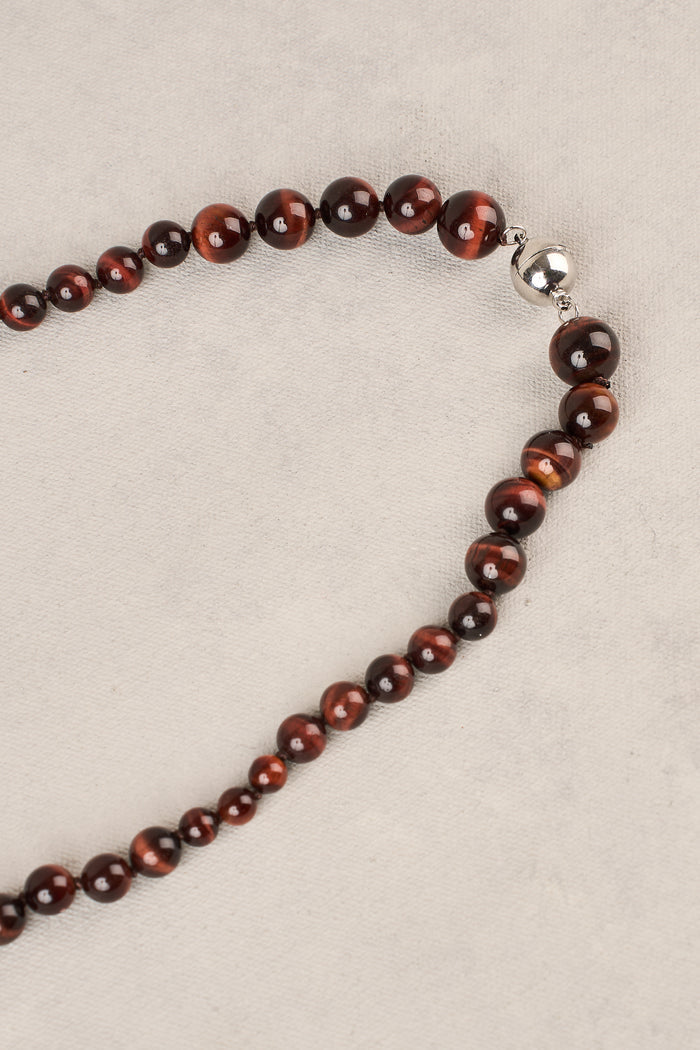 Cat’s Eye Beaded Necklace - Chocolate