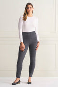 Check Ponte Pant - Charcoal Check