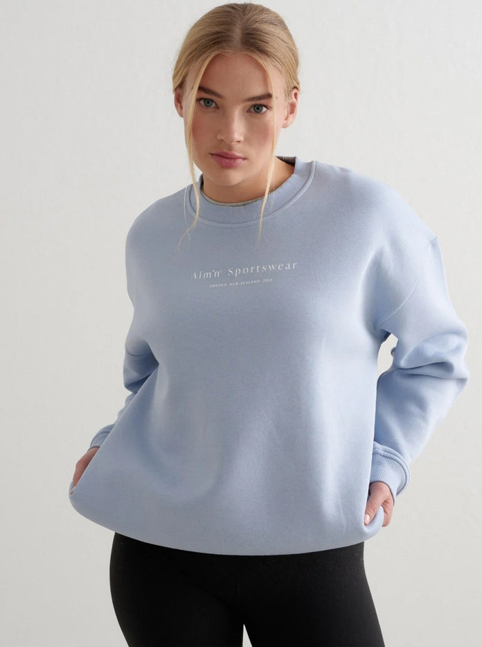 Cloudy Blue Serif Sweatshirt