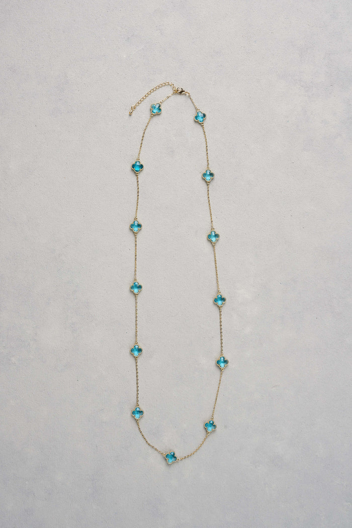 Clover Necklace - Aqua