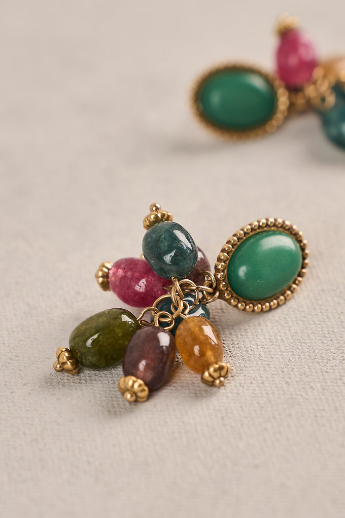 Coloured Jumbled Earring - Multicolour