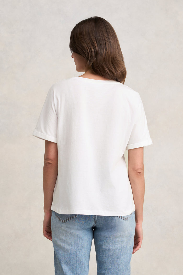 Cotton Applique T-Shirt - White