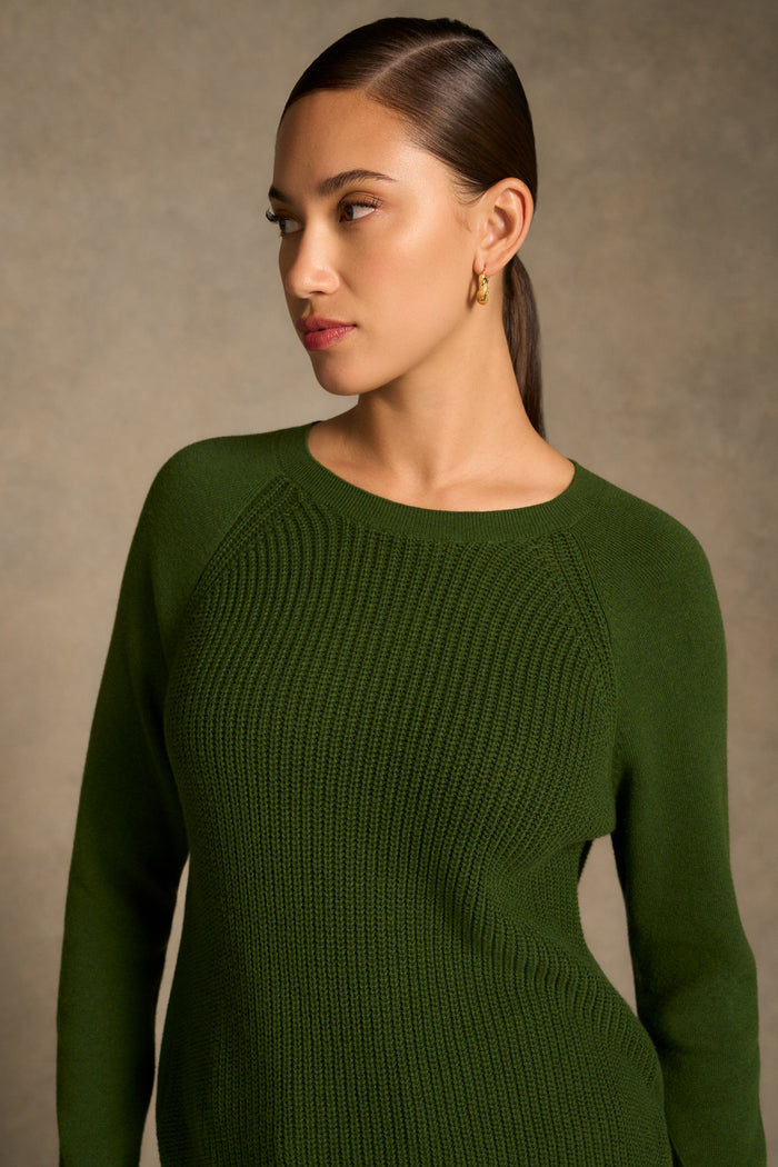 Cotton Blend Textured Jumper - Clover