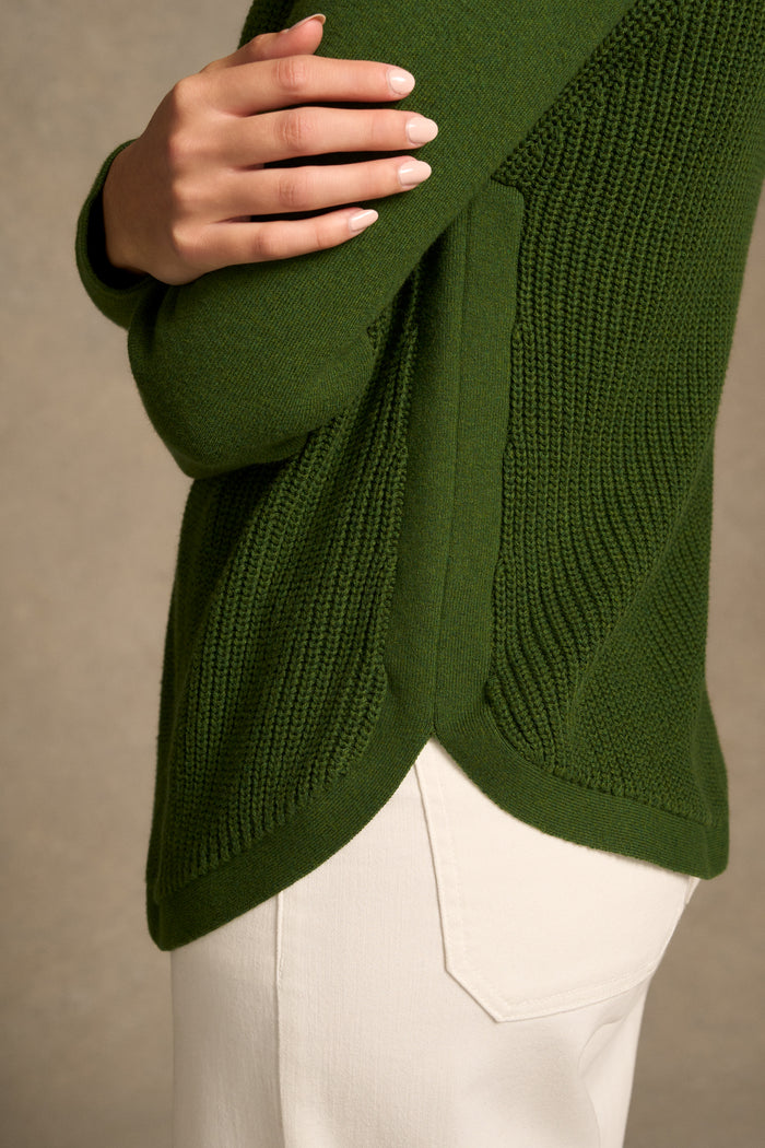 Cotton Blend Textured Jumper - Clover