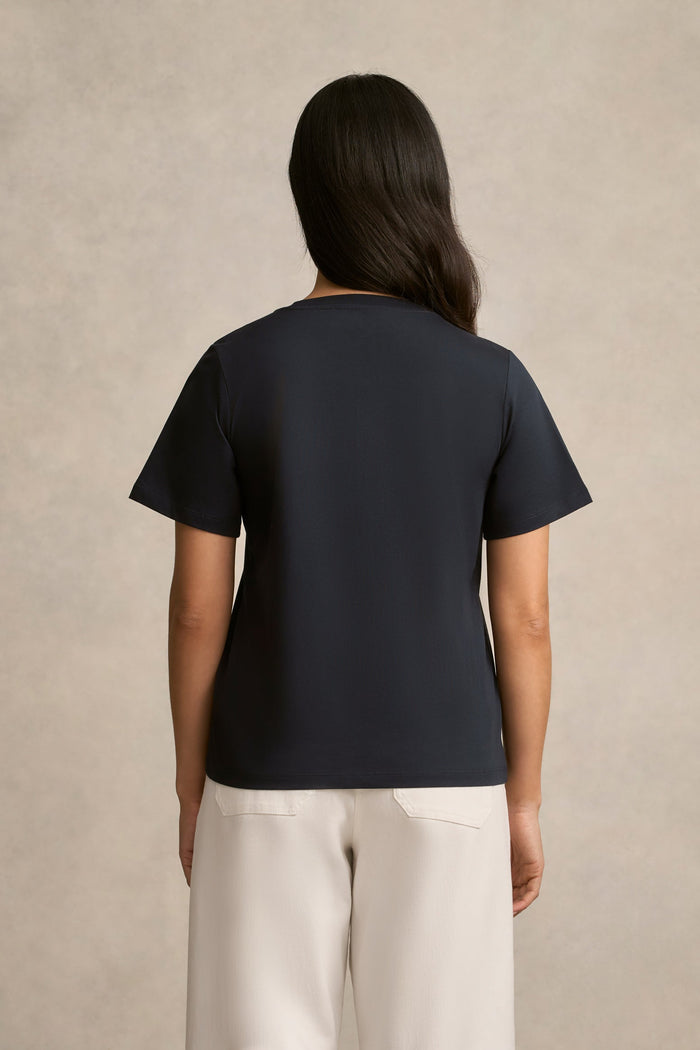 Cotton Crew Neck Tee - Ink