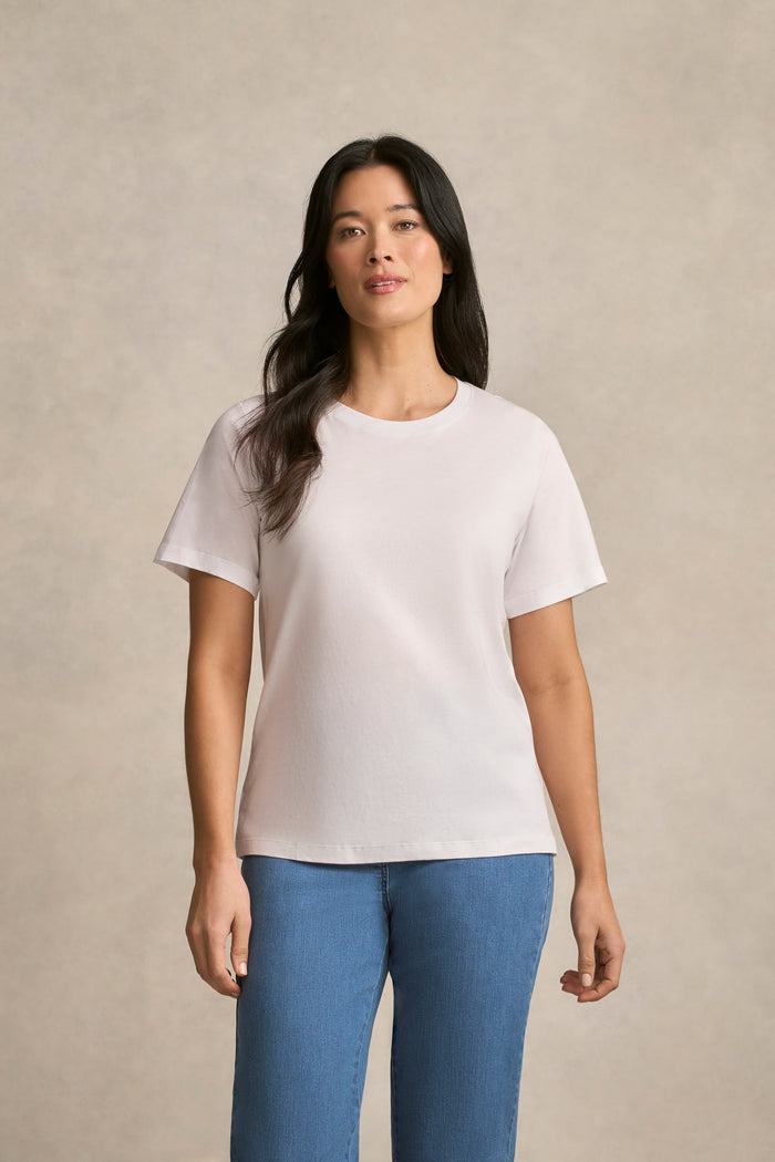Cotton Crew Neck Tee - White
