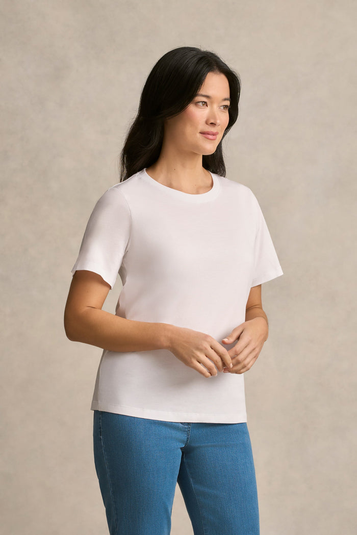 Cotton Crew Neck Tee - White