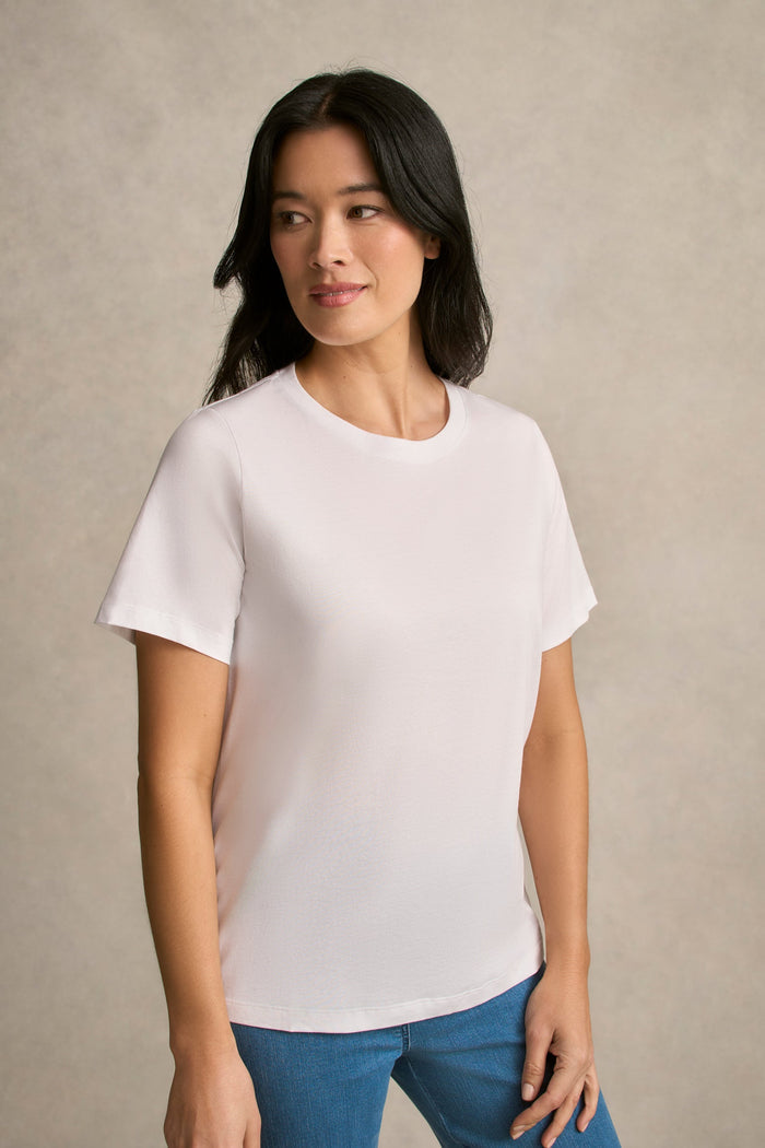 Cotton Crew Neck Tee - White