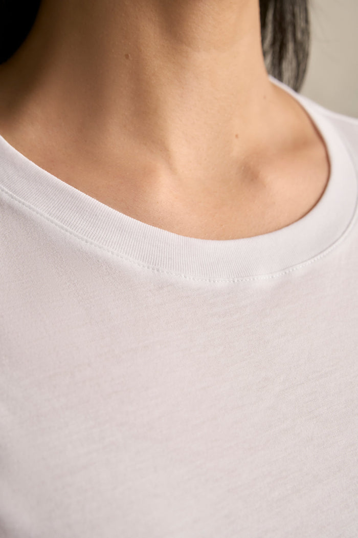 Cotton Crew Neck Tee - White