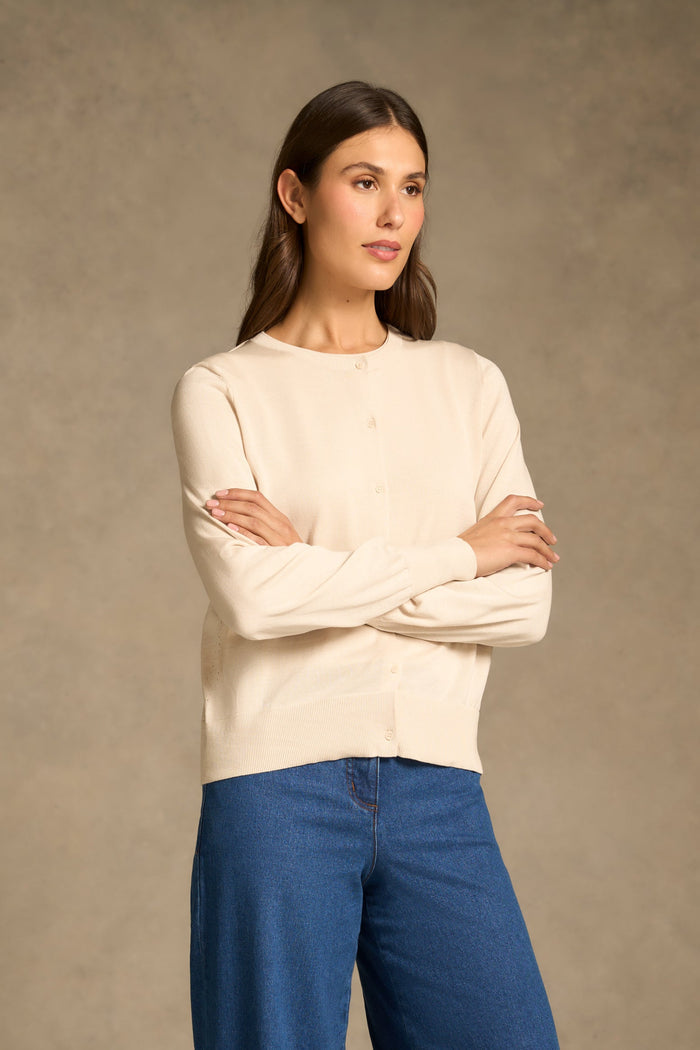 Cotton Knit Cardigan - Vanilla