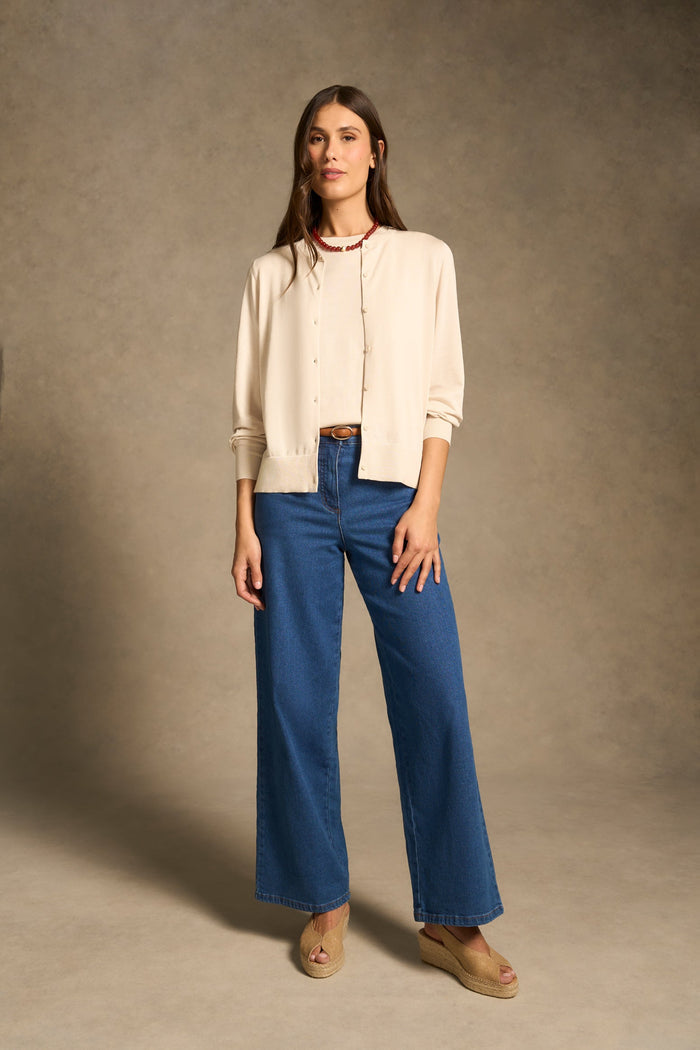 Cotton Knit Cardigan - Vanilla
