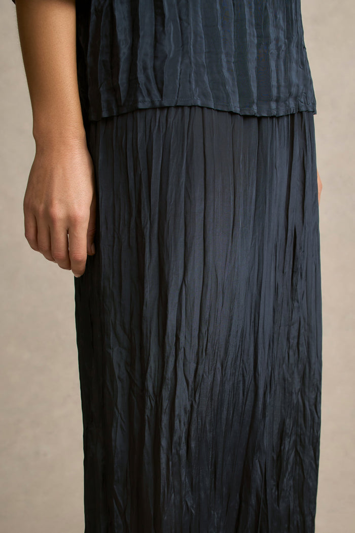 Crinkle Textured 7/8 Pant - Ink