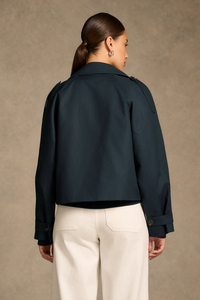 Crop Trench Coat - Ink