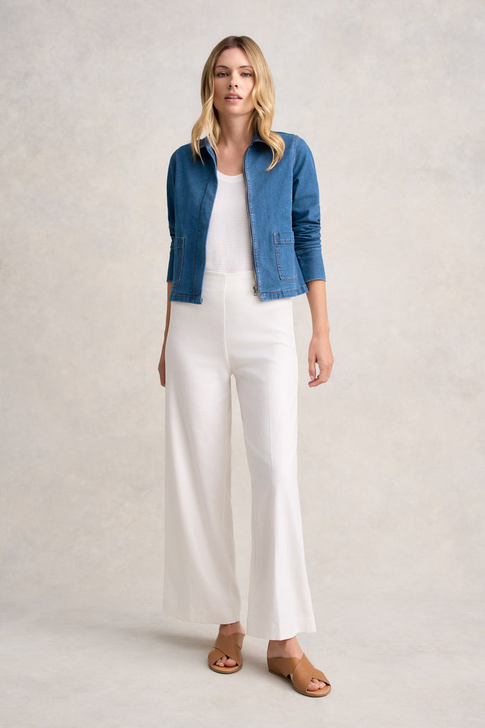 CROPPED DENIM JACKET - DARK DENIM