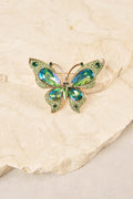 Diamante Butterfly Brooch - Multi