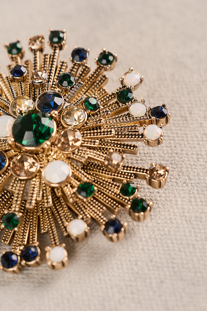 Diamante Cluster Brooch - Multicolour