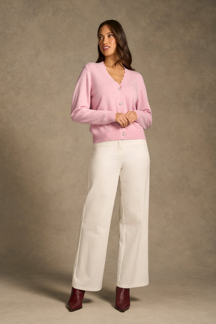 Diamonti Button Cardigan - Chateau Pink