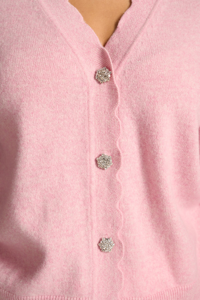 Diamonti Button Cardigan - Chateau Pink