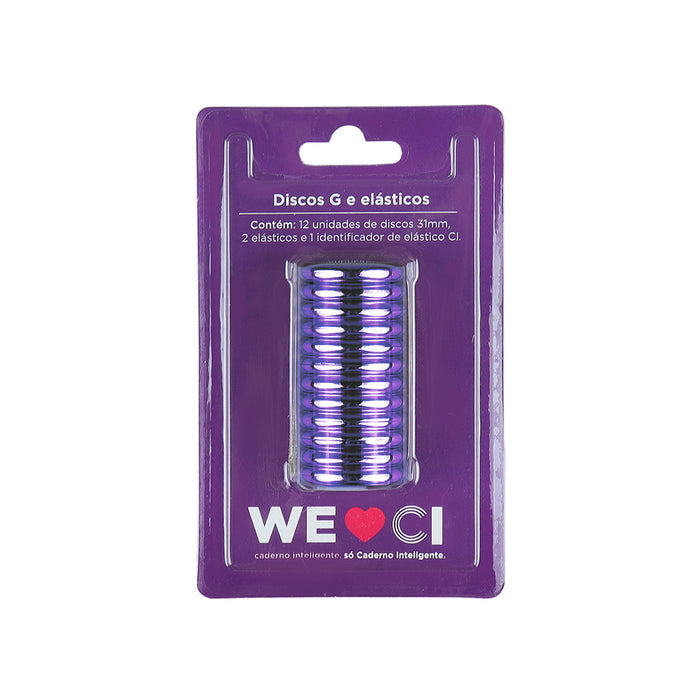 Discos + Elástico Roxo Metálico