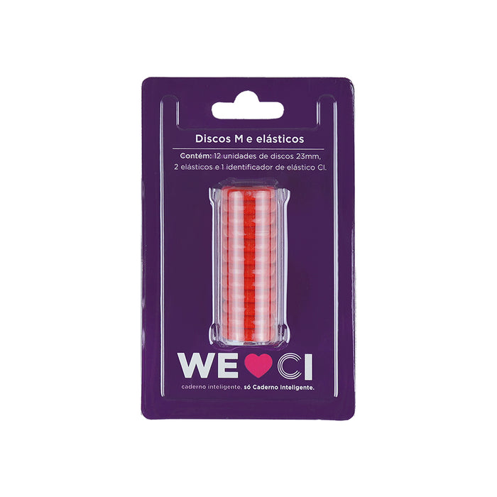 Discos + Elástico Vermelho Cereja
