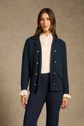 Double Breast Wool Cardi - Ink